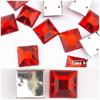 PIEDRAS ACRÍLICAS CUADRADAS 12X12mm BOLSA 25uds