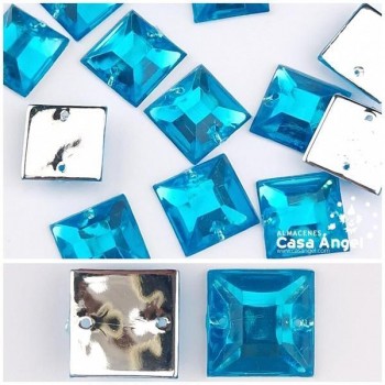PIEDRAS ACRÍLICAS CUADRADAS 12X12mm BOLSA 25uds
