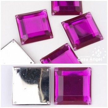 PIEDRAS ACRÍLICAS CUADRADAS 25X25mm BOLSA 5uds