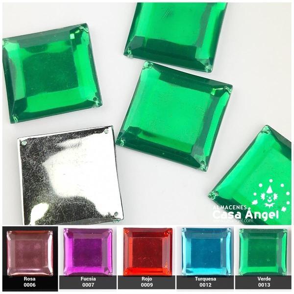PIEDRAS ACRÍLICAS CUADRADAS 30x30mm BOLSA 5uds