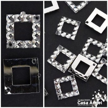 BISUTERIA MARCO ACRÍLICO CUADRADO 10mm BOLSA 50uds