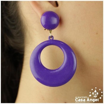PENDIENTES DE AROS FLAMENCOS ADULTO 60x25mm