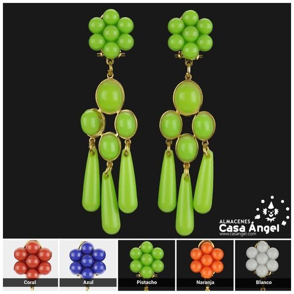 PENDIENTES COLGANTES DE PIEDRAS Y GOTAS