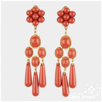 PENDIENTES COLGANTES DE PIEDRAS Y GOTAS