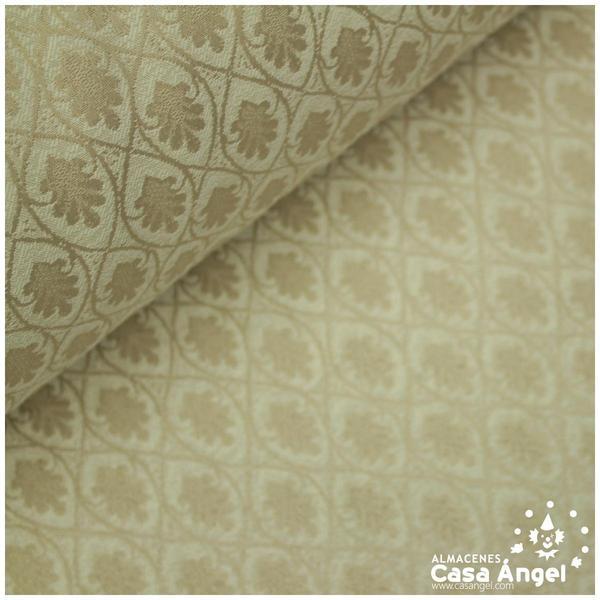 DAMASCO TAPICERO BEIGE CON PATRÓN DE ÓVALOS 140cm