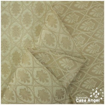 DAMASCO TAPICERO BEIGE CON PATRÓN DE ÓVALOS 140cm