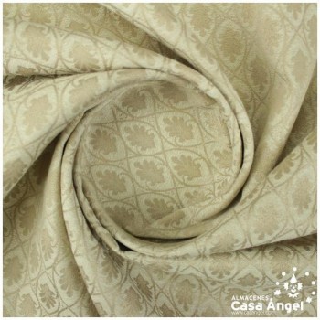 DAMASCO TAPICERO BEIGE CON PATRÓN DE ÓVALOS 140cm