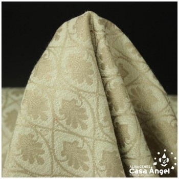 DAMASCO TAPICERO BEIGE CON PATRÓN DE ÓVALOS 140cm