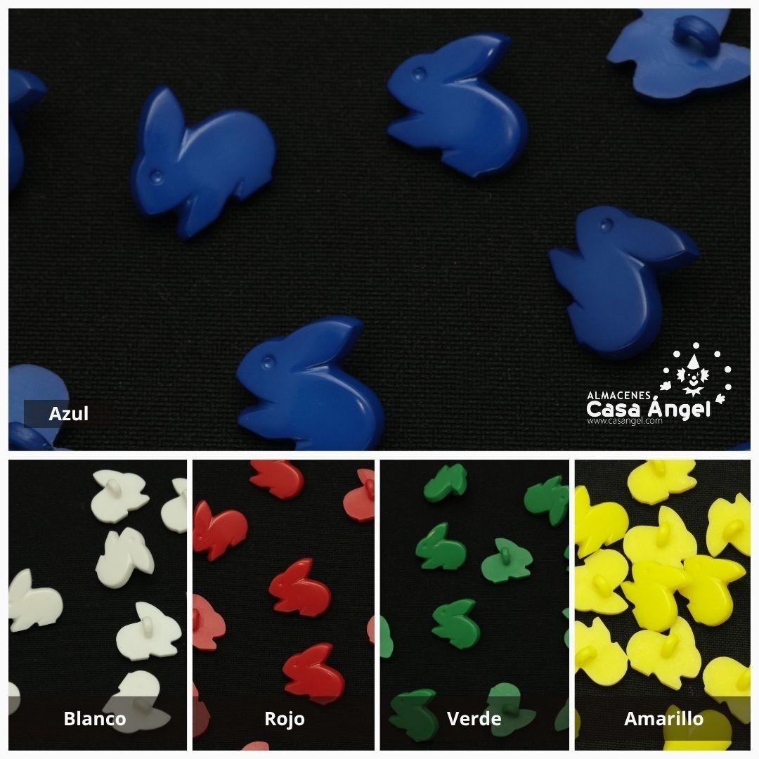 BOTÓN INFANTIL CONEJO COLORES 17mm BOSLA 5uds