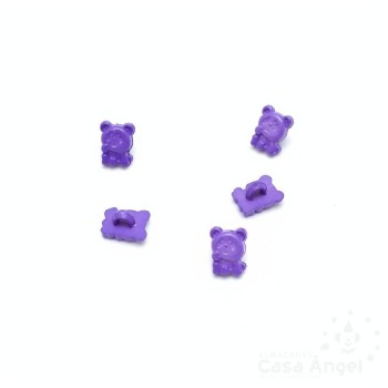 BOTÓN INFANTIL OSITO MORADO 7,2mm BOLSA 5ud