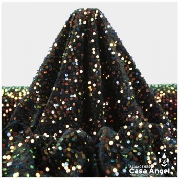 MARTELÉ NEGRO CON LENTEJUELA BORDADA SERIE ANDRÓMEDA 145cm