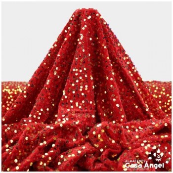 MARTELÉ ROJO CON LENTEJUELA BORDADA SERIE ANDRÓMEDA 145cm
