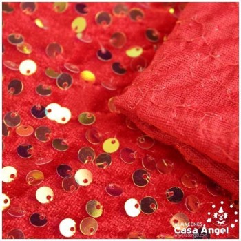 MARTELÉ ROJO CON LENTEJUELA BORDADA SERIE ANDRÓMEDA 145cm