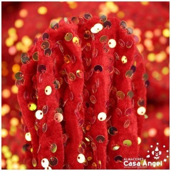 MARTELÉ ROJO CON LENTEJUELA BORDADA SERIE ANDRÓMEDA 145cm