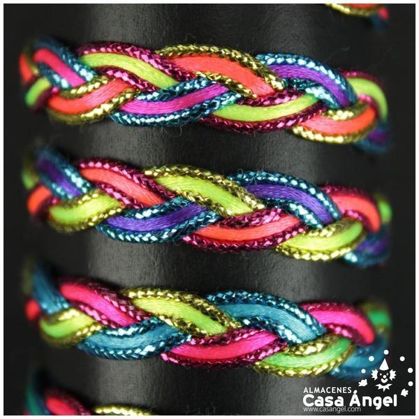 TRENZA METALIZADA MULTICOLOR 7mm
