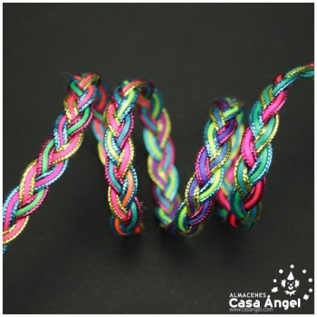TRENZA METALIZADA MULTICOLOR 7mm