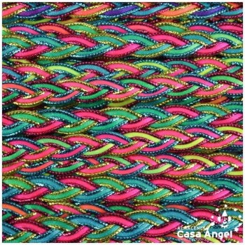 TRENZA METALIZADA MULTICOLOR 7mm