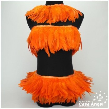 FLECO DE PLUMAS DE GALLO EXTRA NARANJA 10cm