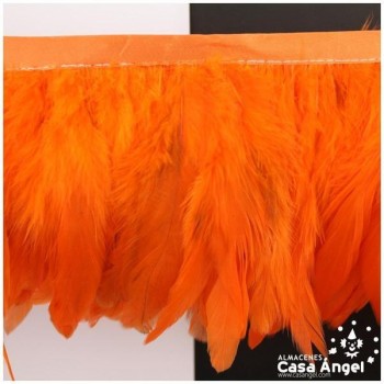 FLECO DE PLUMAS DE GALLO EXTRA NARANJA 10cm