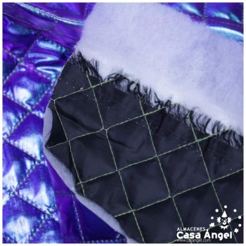 ACOLCHADO AZUL BORDADO DE ROMBOS SERIE MAKURA 140cm