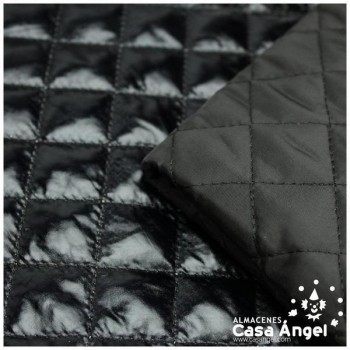 ACOLCHADO NEGRO BORDADO DE ROMBOS SERIE MAKURA 140cm