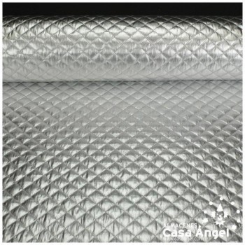 ACOLCHADO PLATA BORDADO DE ROMBOS SERIE MAKURA 140cm