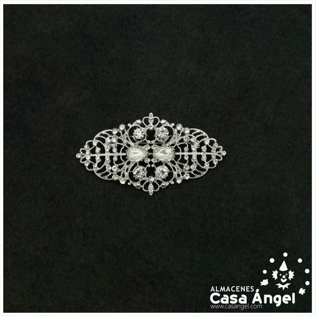 BROCHE MANTILLA COLOR PLATA  7cm