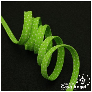 CINTA VIVO DE LUNARES PISTACHO TURQUESA Y VERDE 10mm