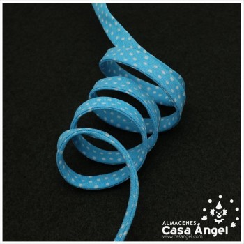 CINTA VIVO DE LUNARES PISTACHO TURQUESA Y VERDE 10mm
