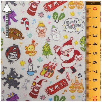 ALGODÓN PERCAL HIDROFUGADO Y SANFORIZADO 150cm NAVIDAD INFANTIL