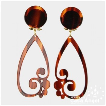 PENDIENTES DE ACETATO RIBETEADO PARA ADULTA 95mm
