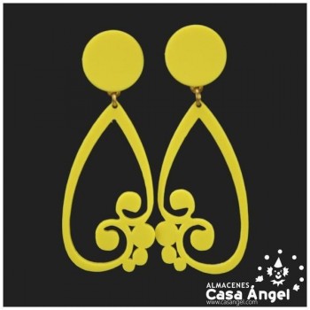 PENDIENTES DE ACETATO RIBETEADO INFANTIL 65mm