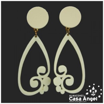 PENDIENTES DE ACETATO RIBETEADO INFANTIL 65mm