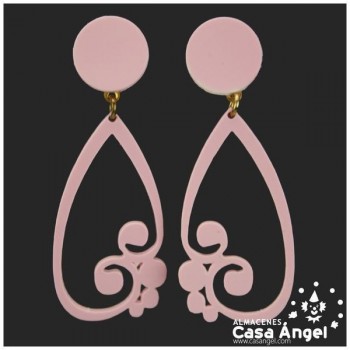 PENDIENTES DE ACETATO RIBETEADO INFANTIL 65mm