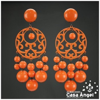 PENDIENTES ACETATO FORMA CIRCULAR CON PIEDRAS COLGANTES ADULTO
