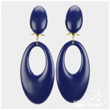 PENDIENTES DE COLORES LISOS PARA FLAMENCA ADULTO 77X28mm