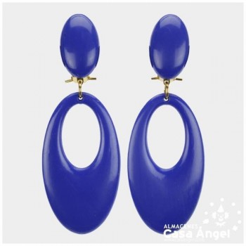 PENDIENTES DE COLORES LISOS PARA FLAMENCA ADULTO 77X28mm