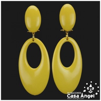 PENDIENTES DE COLORES LISOS PARA FLAMENCA ADULTO 77X28mm