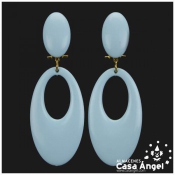 PENDIENTES DE COLORES LISOS PARA FLAMENCA ADULTO 77X28mm