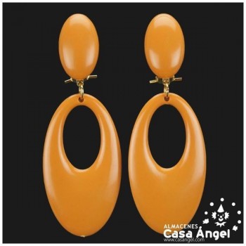 PENDIENTES DE COLORES LISOS PARA FLAMENCA ADULTO 77X28mm
