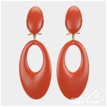 PENDIENTES DE COLORES LISOS PARA FLAMENCA ADULTO 77X28mm
