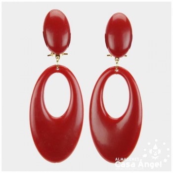 PENDIENTES DE COLORES LISOS PARA FLAMENCA ADULTO 77X28mm