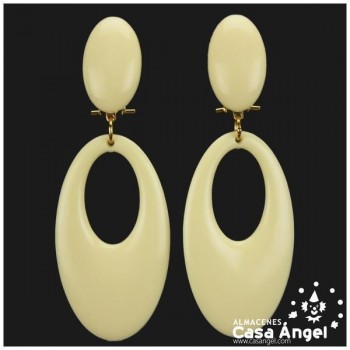 PENDIENTES DE COLORES LISOS PARA FLAMENCA ADULTO 77X28mm