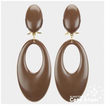PENDIENTES DE COLORES LISOS PARA FLAMENCA ADULTO 77X28mm