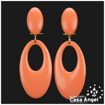 PENDIENTES DE COLORES LISOS PARA FLAMENCA ADULTO 77X28mm