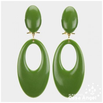PENDIENTES DE COLORES LISOS PARA FLAMENCA ADULTO 77X28mm