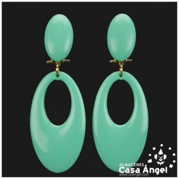 PENDIENTES DE COLORES LISOS PARA FLAMENCA ADULTO 77X28mm