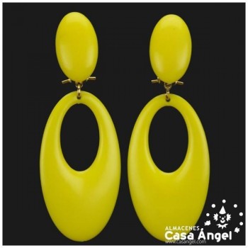 PENDIENTES DE COLORES LISOS PARA FLAMENCA ADULTO 77X28mm