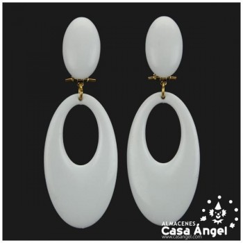 PENDIENTES DE COLORES LISOS PARA FLAMENCA ADULTO 77X28mm