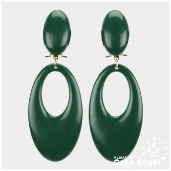 PENDIENTES DE COLORES LISOS PARA FLAMENCA ADULTO 77X28mm